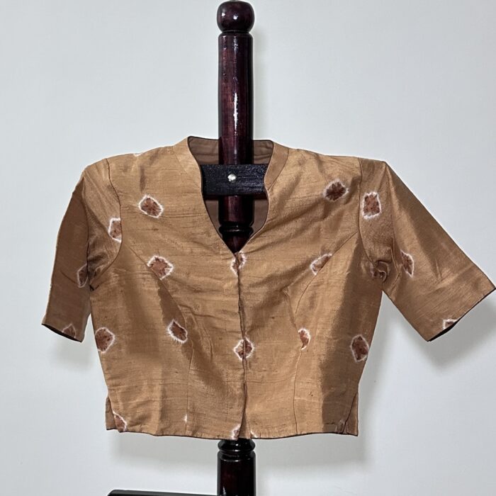 Raw Silk Blouse Copperish Brown