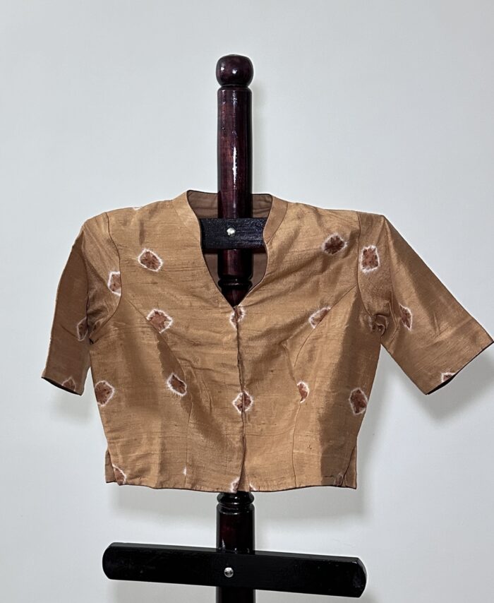 Raw Silk Blouse Copperish Brown