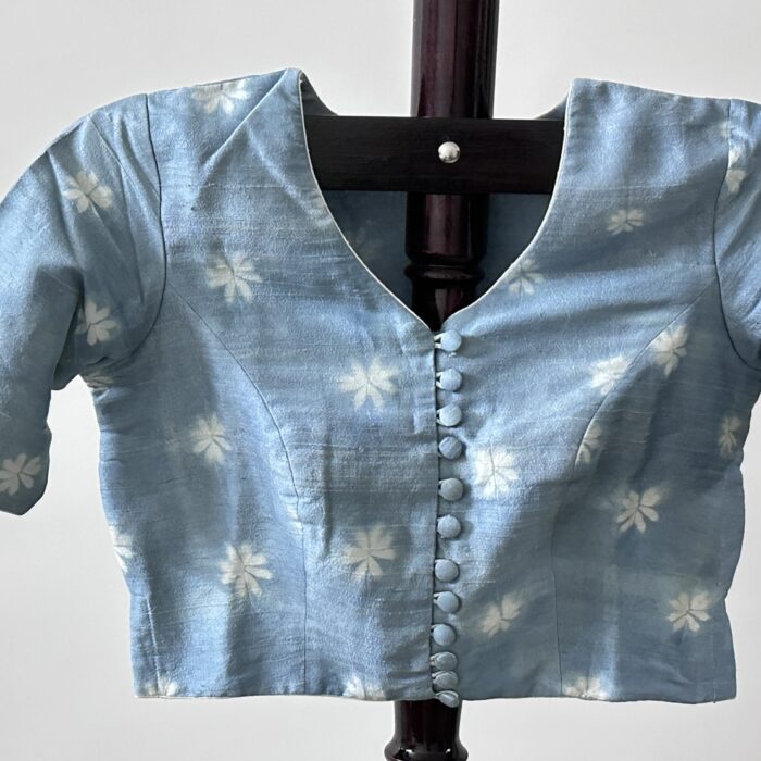 Raw Silk Blouse Indigo