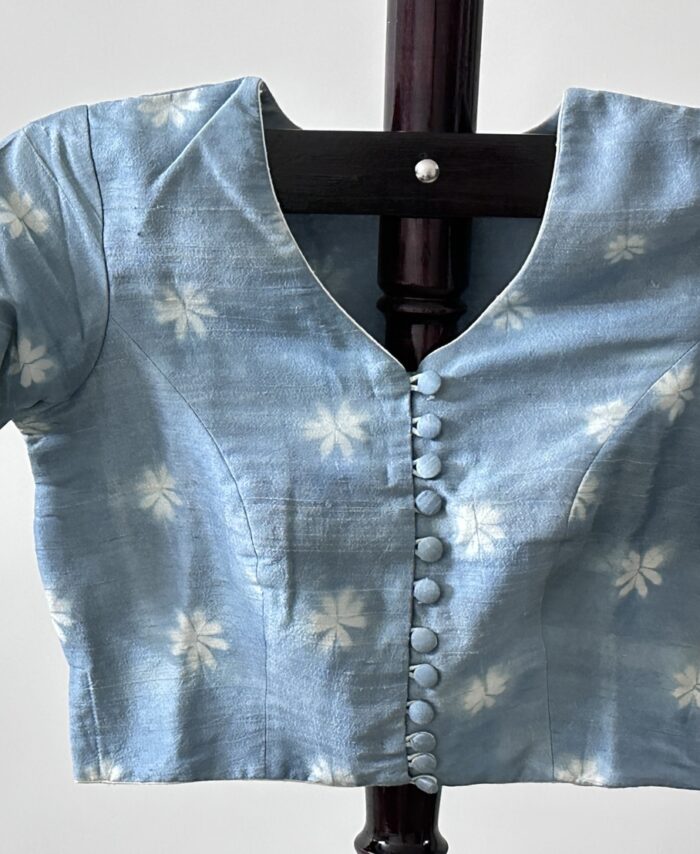 Raw Silk Blouse Indigo